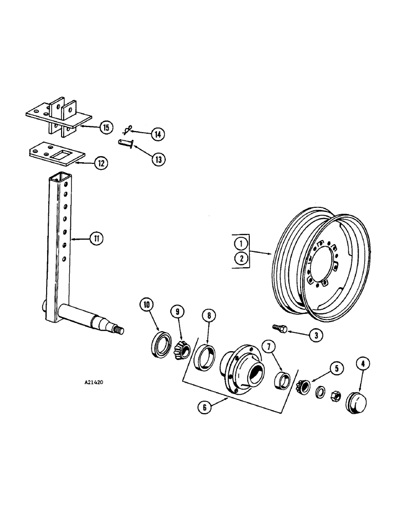 Схема запчастей Case IH 3300-SERIES - (34) - GAUGE WHEEL AND AXLE, HEAVY DUTY 