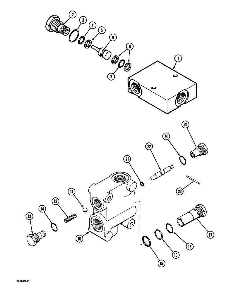 Схема запчастей Case IH 900 - (8-134) - PILOT CHECK VALVE, CYCLO AIR HORIZONTAL FOLDING, ALL ROW SIZES (08) - HYDRAULICS