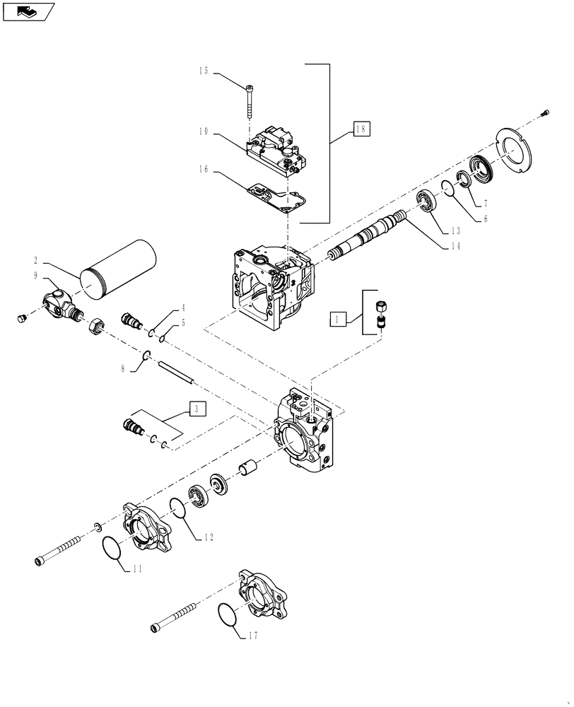 Схема запчастей Case IH 4420 - (06-018) - PUMP, HYDROSTATIC S90 W/11T Hydraulic Plumbing