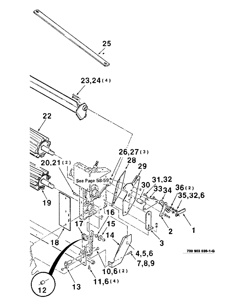 Схема запчастей Case IH 8370 - (5-04) - HAY CONDITIONER ASSEMBLY, LEFT (09) - CHASSIS