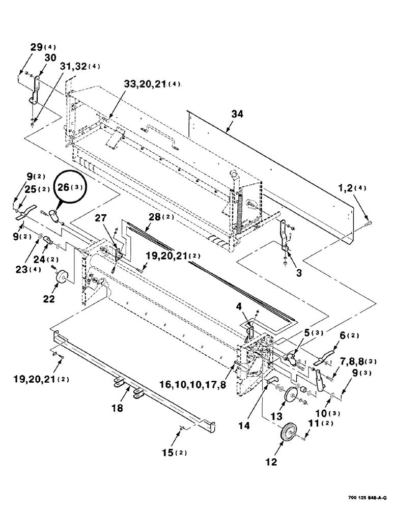 Схема запчастей Case IH 8465T - (9-52) - MESH WRAP KIT, BOX AND ROLLER DRIVE ASSEMBLIES, SERIAL NUMBER CFH0073001 THROUGH CFH0073197 Decals & Attachments