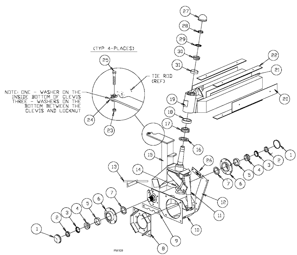 Схема запчастей Case IH SPX2130 - (04-001) - AXLE & STRUT ASSEMBLY - FRONT Suspension & Frame