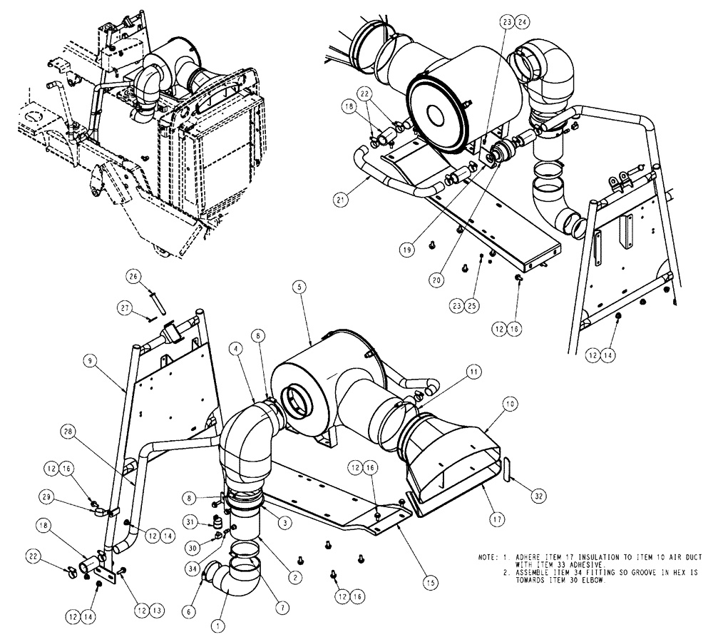 Схема запчастей Case IH FLX4510 - (02-011) - AIR INTAKE GROUP (01) - ENGINE