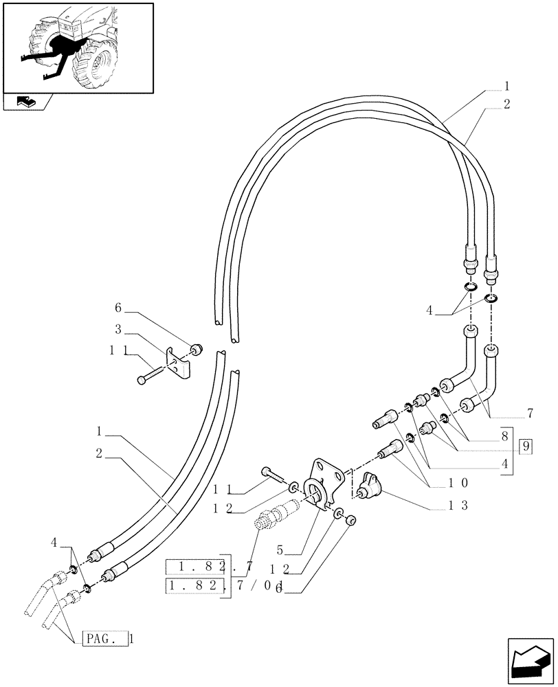 Схема запчастей Case IH PUMA 155 - (1.81.9/04[03]) - 4 HYDRAULIC FRONT COUPLERS FOR INTEGRATED FRONT HPL - C5857 (VAR.331172) (07) - HYDRAULIC SYSTEM