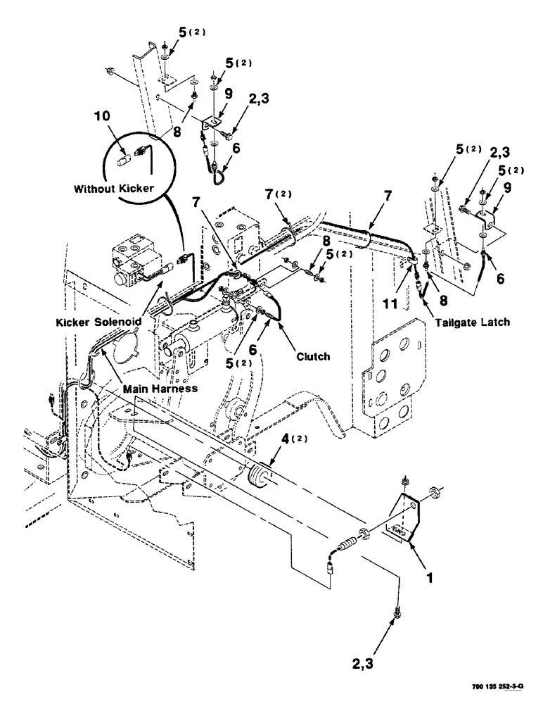 Схема запчастей Case IH RS451 - (4-10) - ELECTRICAL ASSEMBLY, CLUTCH AND TAILGATE LATCH (06) - ELECTRICAL