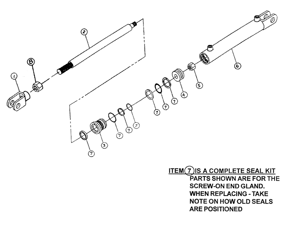 Схема запчастей Case IH PATRIOT XL - (07-008) - HYDRAULIC CYLINDER - HITCH Cylinders