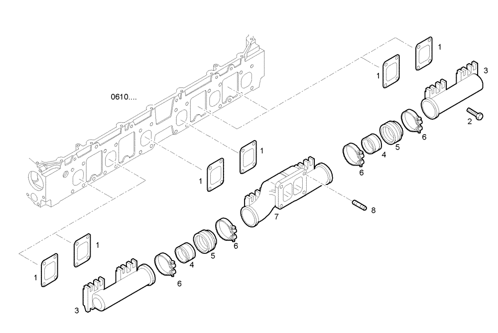 Схема запчастей Case IH F2CE9684E E015 - (0780.015) - EXHAUST MANIFOLD 