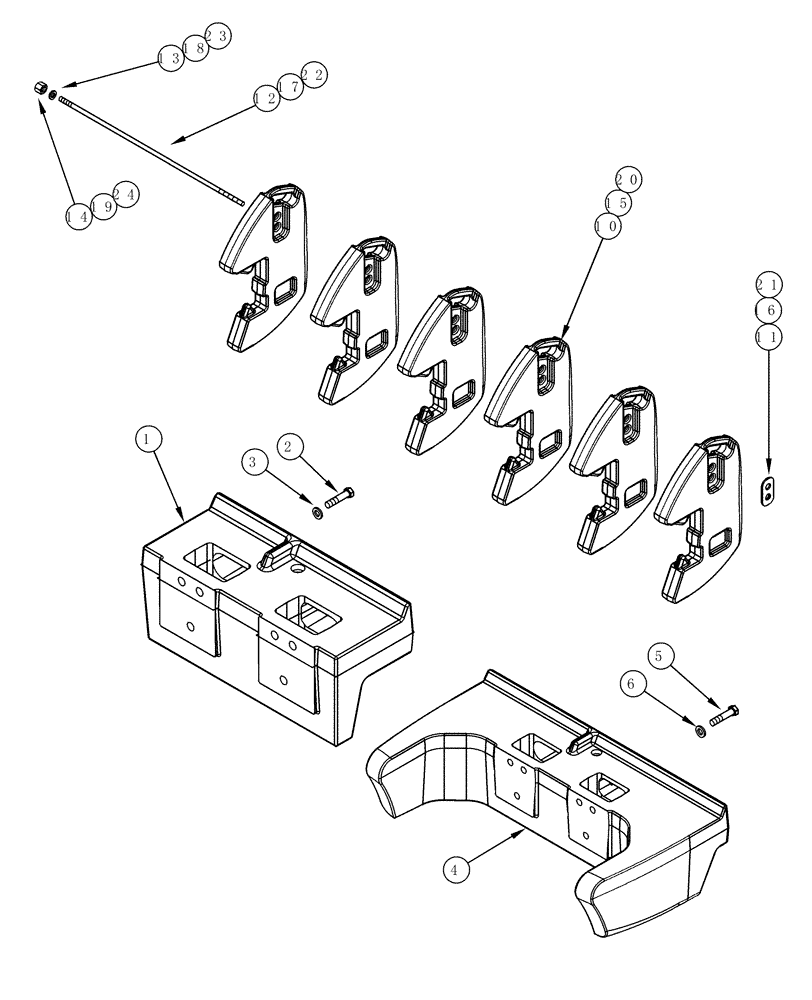 Схема запчастей Case IH MX200 - (09-02) - FRONT WEIGHTS, N.A. ONLY (09) - CHASSIS/ATTACHMENTS