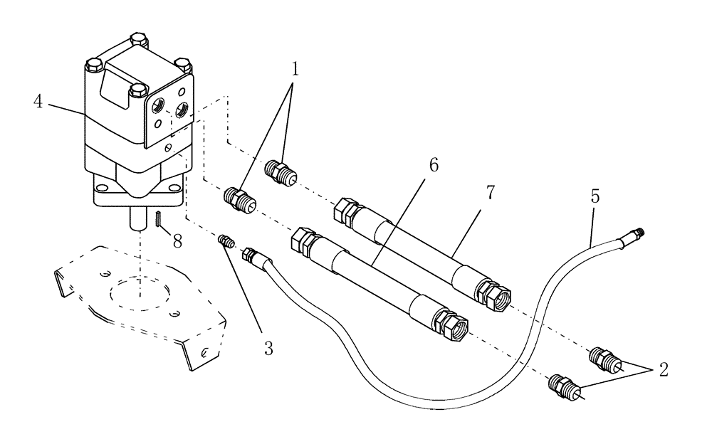 Схема запчастей Case IH DHX211 - (7.02[1]) - HOSES, KNIFE DRIVE (07) - HYDRAULICS