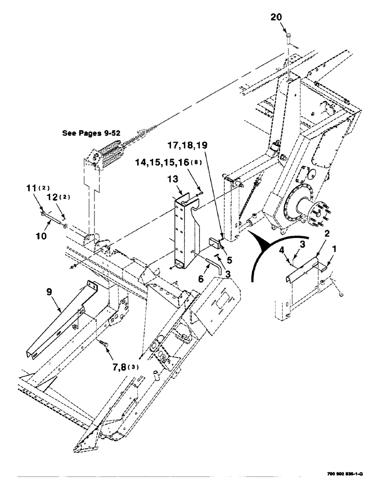 Схема запчастей Case IH 8820 - (9-050) - ADAPTER KIT ASSY., FLOTATION, LEFT, HK60616, 8820 ADAPTER KIT COMPLETE, INCLUDES PAGES 9-50 - 9-68 (58) - ATTACHMENTS/HEADERS