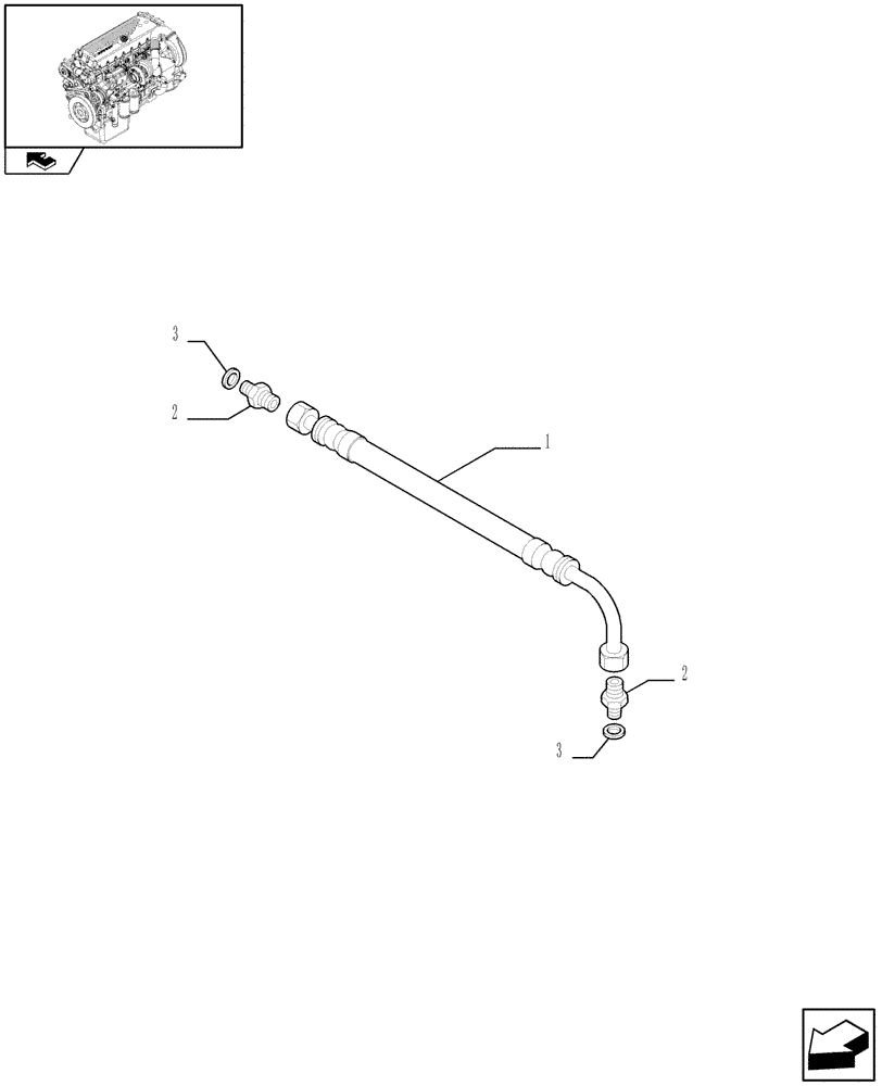 Схема запчастей Case IH F3CE0684F E001 - (10.250.04[03]) - TURBOCOMPOUND - OIL DELIVERY LINE (504345697) (01) - ENGINE