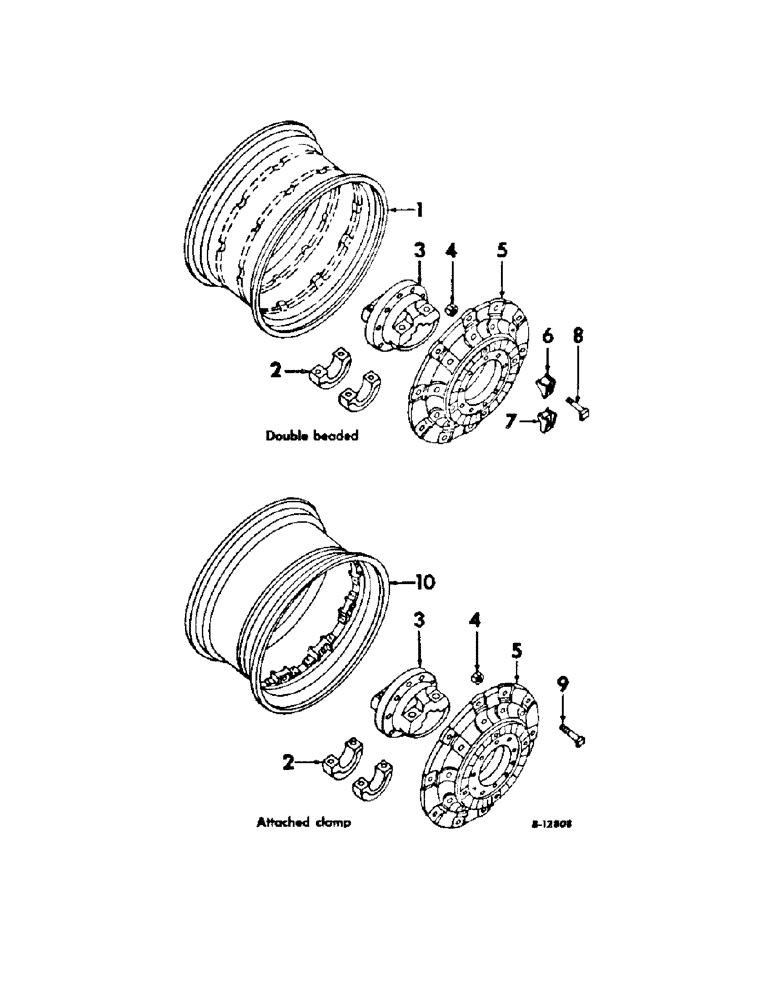 Схема запчастей Case IH 856 - (L-09) - WHEELS AND WHEEL WEIGHTS, REAR WHEELS Wheels & Wheel Weights