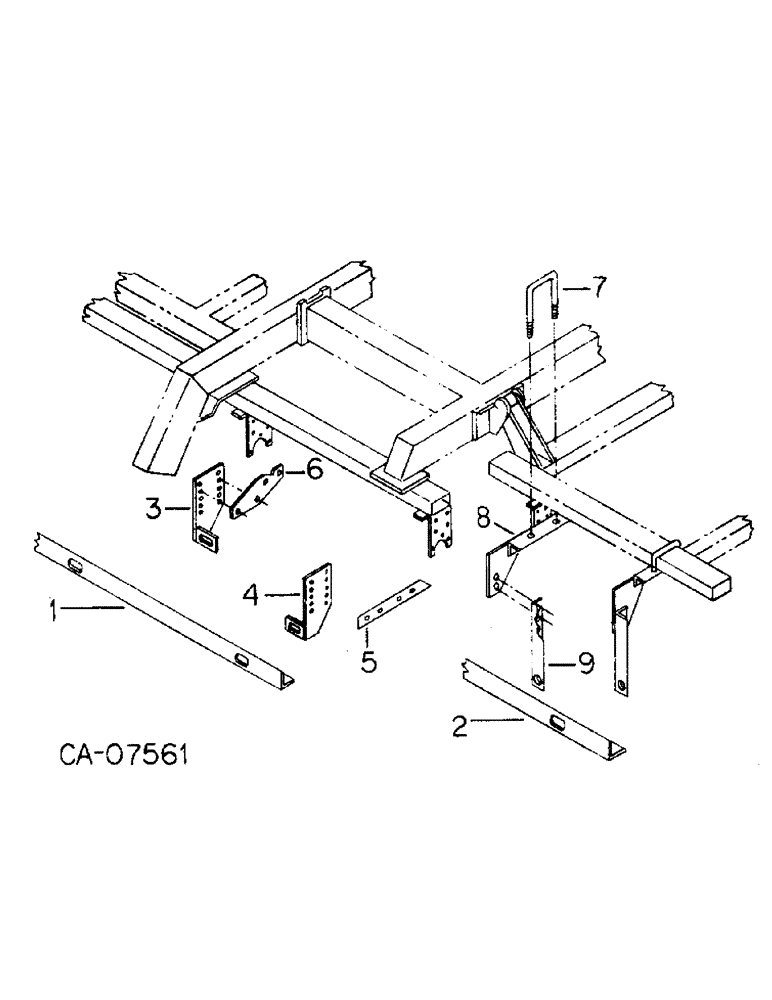 Схема запчастей Case IH 415 - (B-20) - LEVELING BAR ATTACHMENT, UNITS F, G AND H 