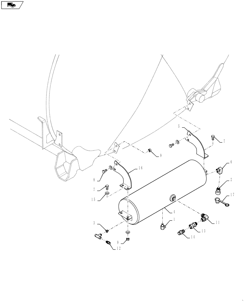 Схема запчастей Case IH 4420 - (11-016) - AIR TANK GROUP Options