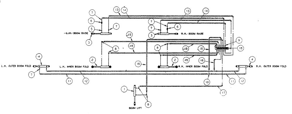 Схема запчастей Case IH PATRIOT - (06-005) - HYDRAULIC PLUMBING - BOOMS (S/N 05920092 AND UP) Hydraulic Plumbing