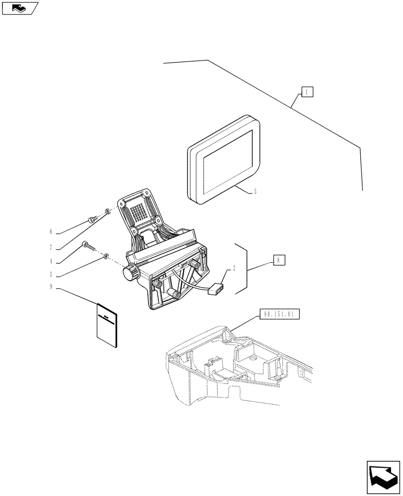 Схема запчастей Case IH PUMA 160 - (88.055.10) - DIA KIT - VIRTUAL TERMINAL AND REAR ISOBUS - CONTROL DISPLAY (88) - ACCESSORIES