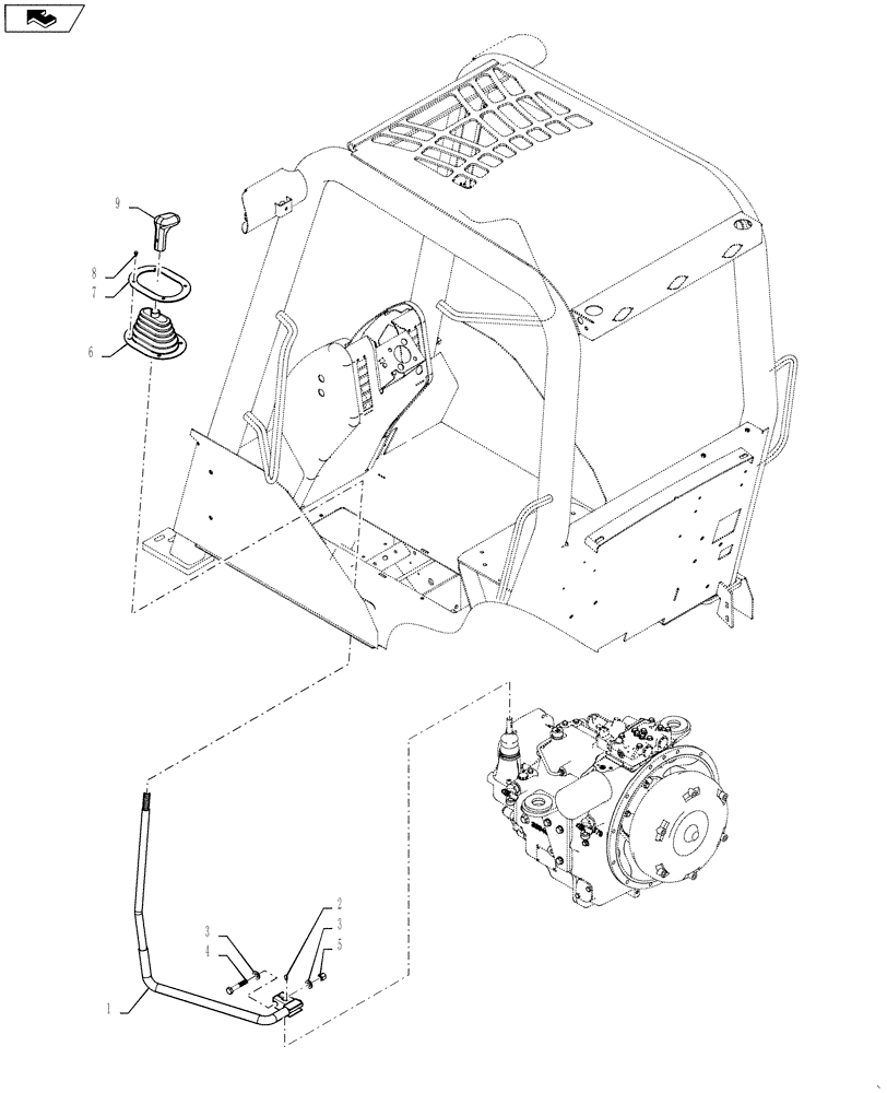 Схема запчастей Case IH 586H - (21.133.01) - TRANSMISSION, SHIFT LEVER INSTALLATION (21) - TRANSMISSION