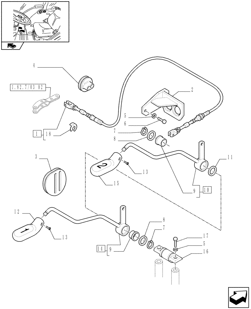 Схема запчастей Case IH FARMALL 85N - (1.92.82/02[01]) - THREE REMOTE VALVES & FLOW-RATE REGULATOR FOR MDC - LEVER AND KNOB (VAR.330390 / 743525; VAR.330391 / 743526) (10) - OPERATORS PLATFORM/CAB