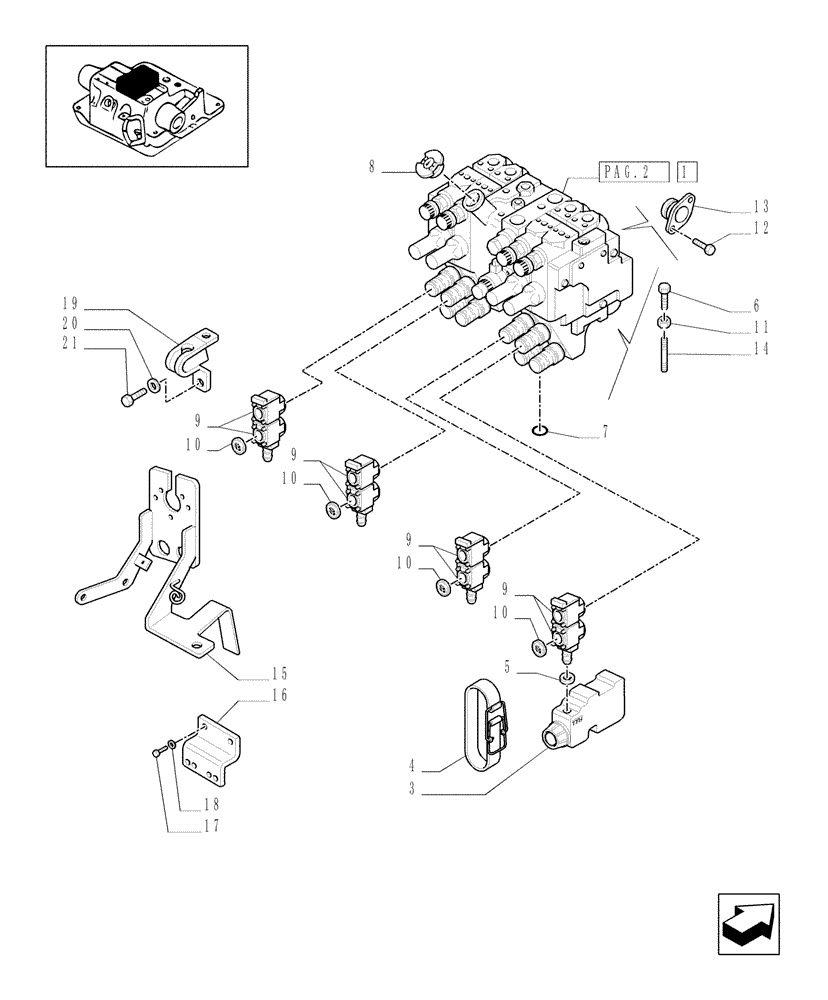 Схема запчастей Case IH MXM190 - (1.82.7/02[01]) - 4-CONTROL VALVE UNIT - C5504 (07) - HYDRAULIC SYSTEM