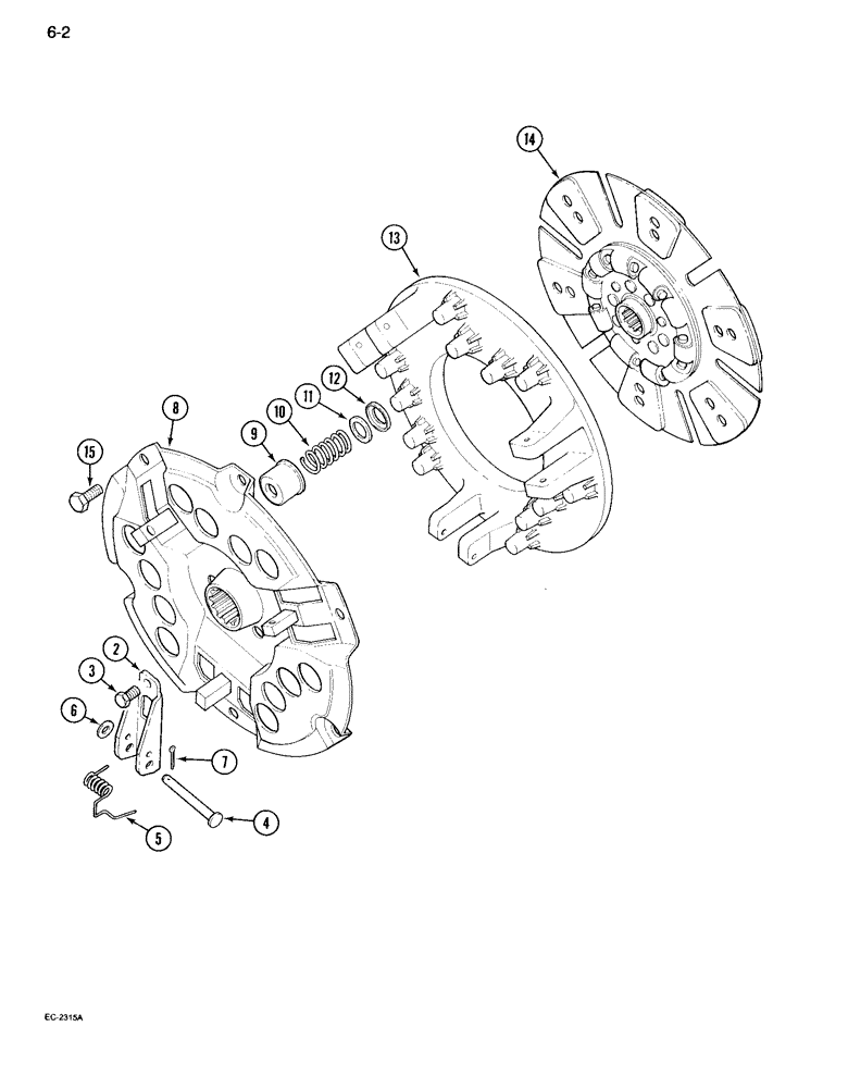 Схема запчастей Case IH 995 - (6-002) - CLUTCH, ROCKFORD 12 INCH (06) - POWER TRAIN