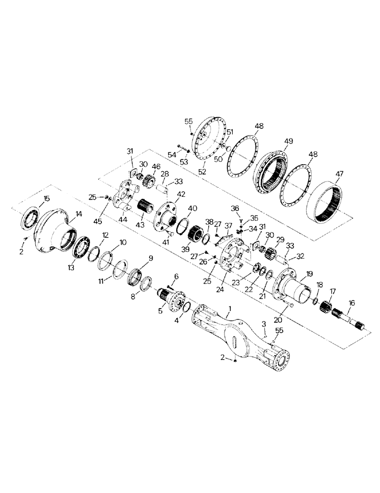 Схема запчастей Case IH KM-225 - (04-57A) - AXLE ASSEMBLY, K598.60/70, ASN 3961 4/23/84 (04) - Drive Train