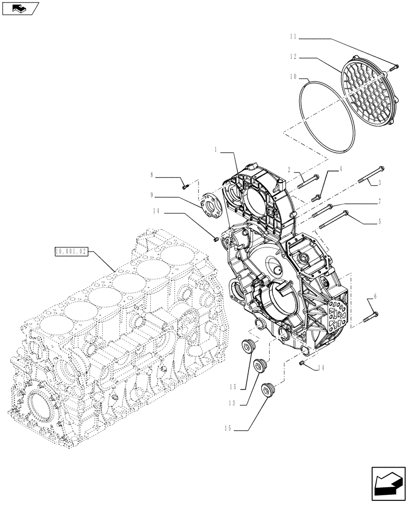 Схема запчастей Case IH F2CFE613R A021 - (10.103.03) - FLYWHEEL (504267287) (10) - ENGINE