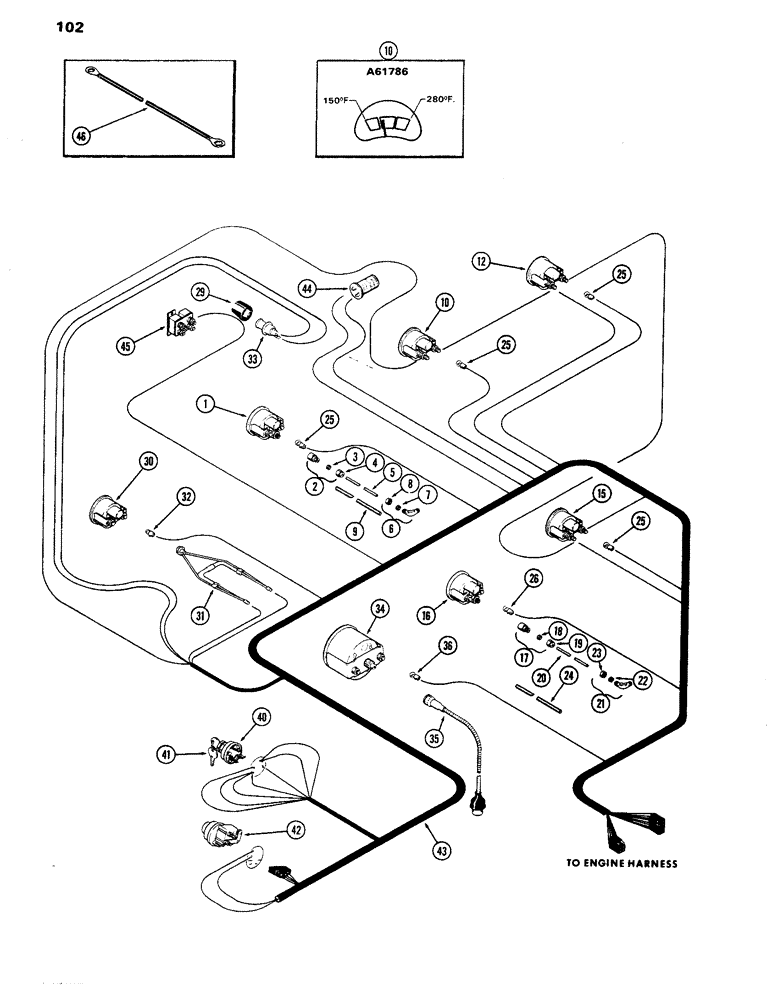 Схема запчастей Case IH 770 - (102) - INSTRUMENTS AND WIRING, 251B SPARK IGNITION ENGINE (04) - ELECTRICAL SYSTEMS