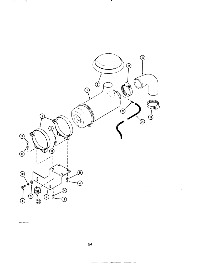 Схема запчастей Case IH 6590 - (064) - AIR INDUCTION SYSTEM, 6-590 ENGINE 