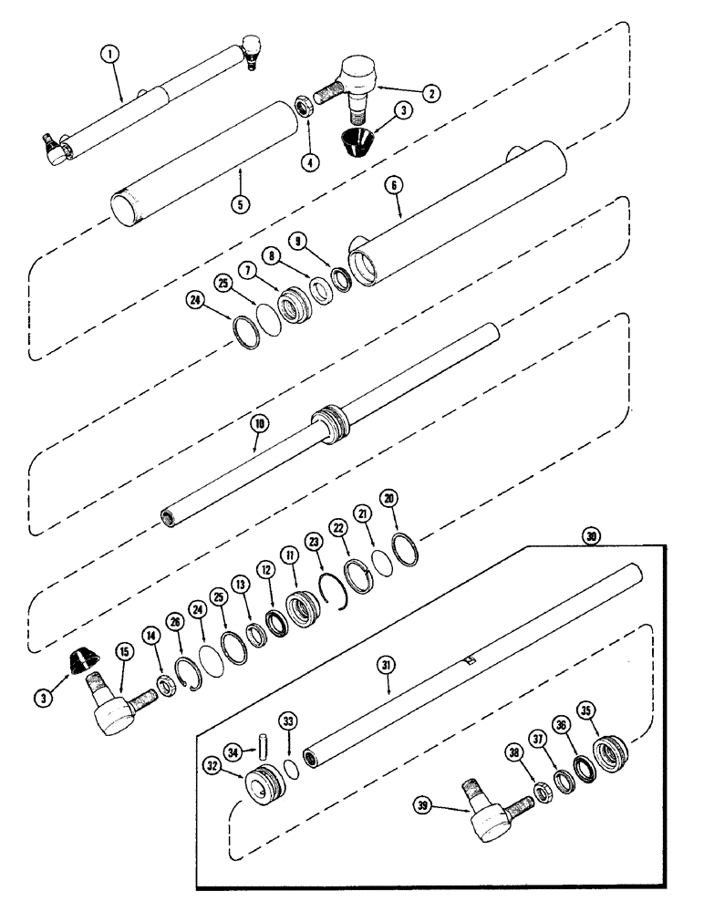 Схема запчастей Case IH 2590 - (5-158) - STEERING CYLINDER (05) - STEERING