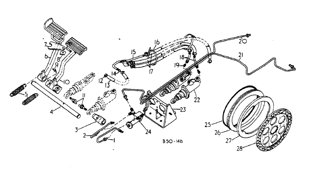 Схема запчастей Case IH 885 - (04-002) - BRAKE CYLINDER AND CONNECTIONS (5.1) - BRAKES