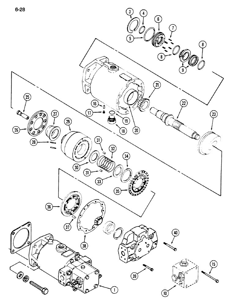 Схема запчастей Case IH 1620 - (6-028) - HYDROSTATIC MOTOR (03) - POWER TRAIN