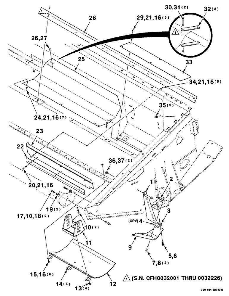 Схема запчастей Case IH 8840 - (7-14) - AUGER PAN, DIVIDER AND SKID SHOE ASM - LEFT (14 & 16 FT.) (S.N. CFH0032001 THRU CFH0095149) (58) - ATTACHMENTS/HEADERS