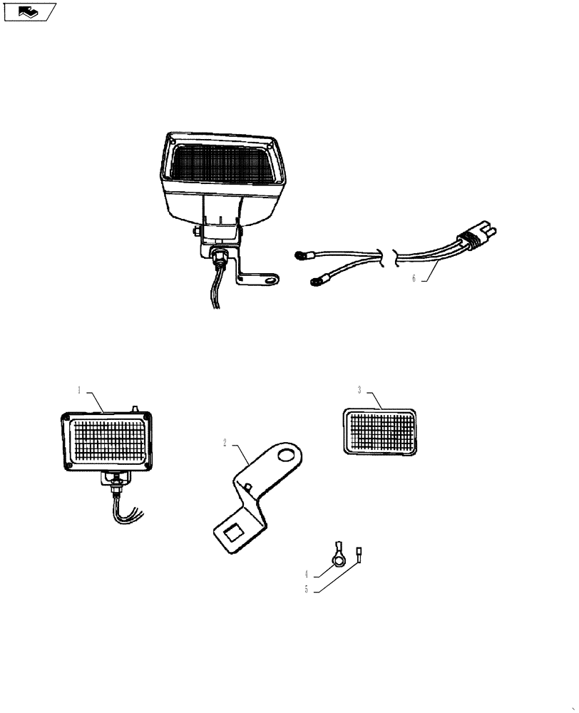 Схема запчастей Case IH FARMALL 55A - (55.404.02) - WORK LIGHT (55) - ELECTRICAL SYSTEMS