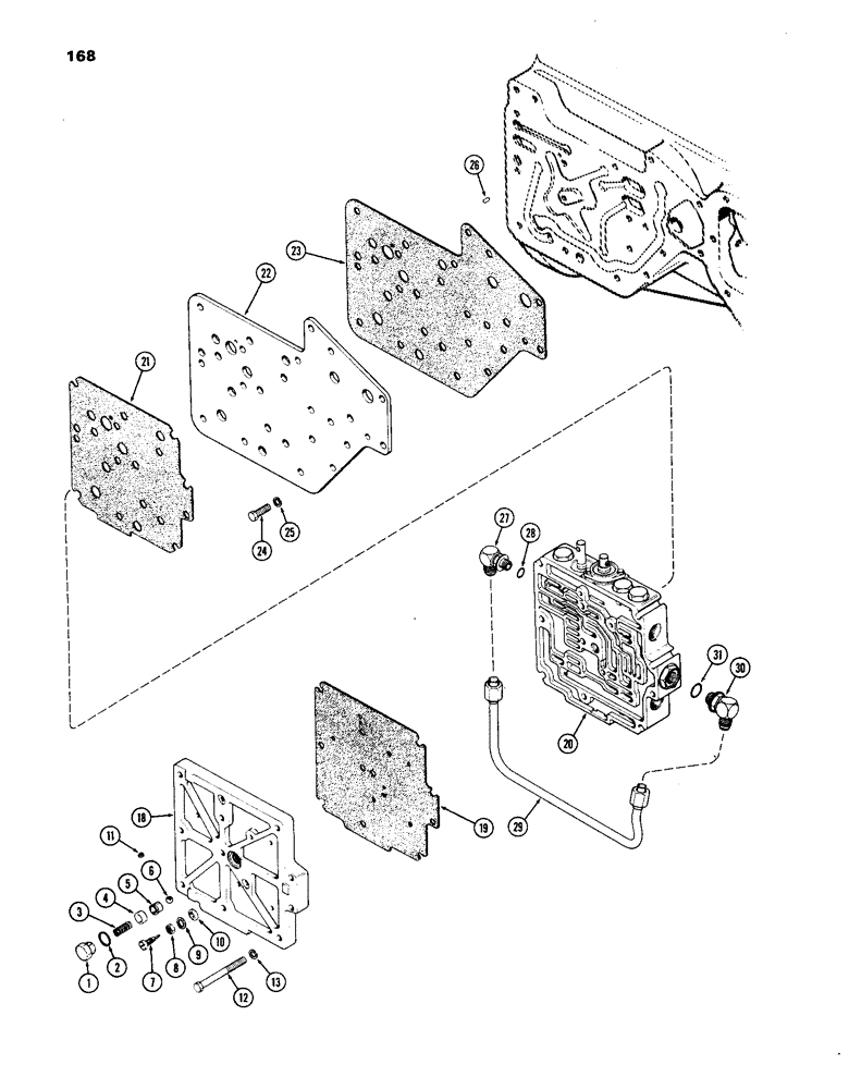 Схема запчастей Case IH 1270 - (168) - HYDRAULICS, TRANSMISSION CONTROL VALVE AND ATTACHING PARTS (08) - HYDRAULICS