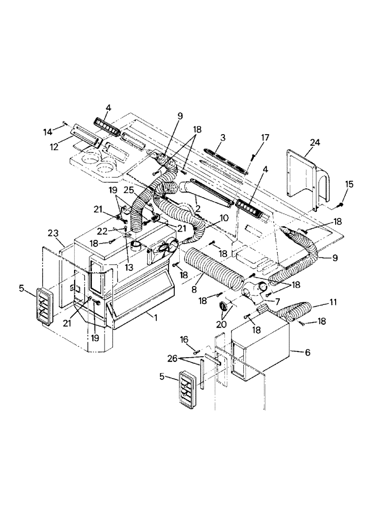 Схема запчастей Case IH KS-280 - (03-01) - CAB A/C & HEATER PLUMBING (03) - Climate Control