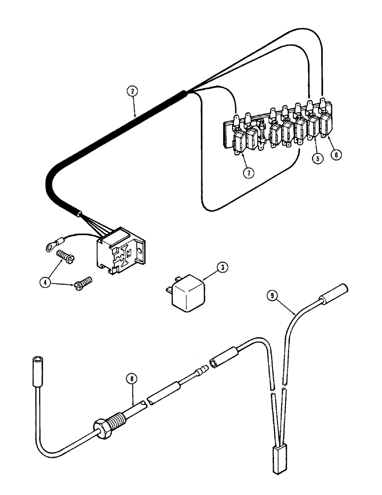 Схема запчастей Case IH 2590 - (4-138) - FLOOD LAMP ELECTRICAL POWER KIT, PRIOR TO P.I.N. 8841101 (04) - ELECTRICAL SYSTEMS