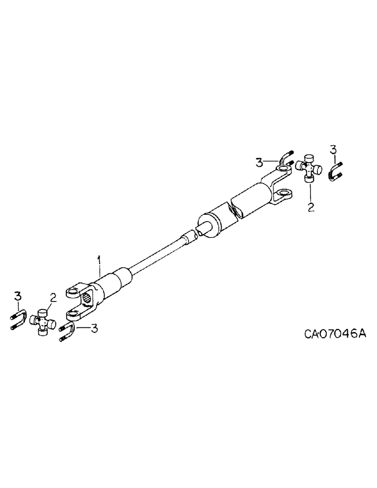 Схема запчастей Case IH 1586 - (07-33) - DRIVE TRAIN, DRIVE SHAFT, TRACTORS WITH ALL WHEEL DRIVE, ELWOOD FRONT AXLE (04) - Drive Train