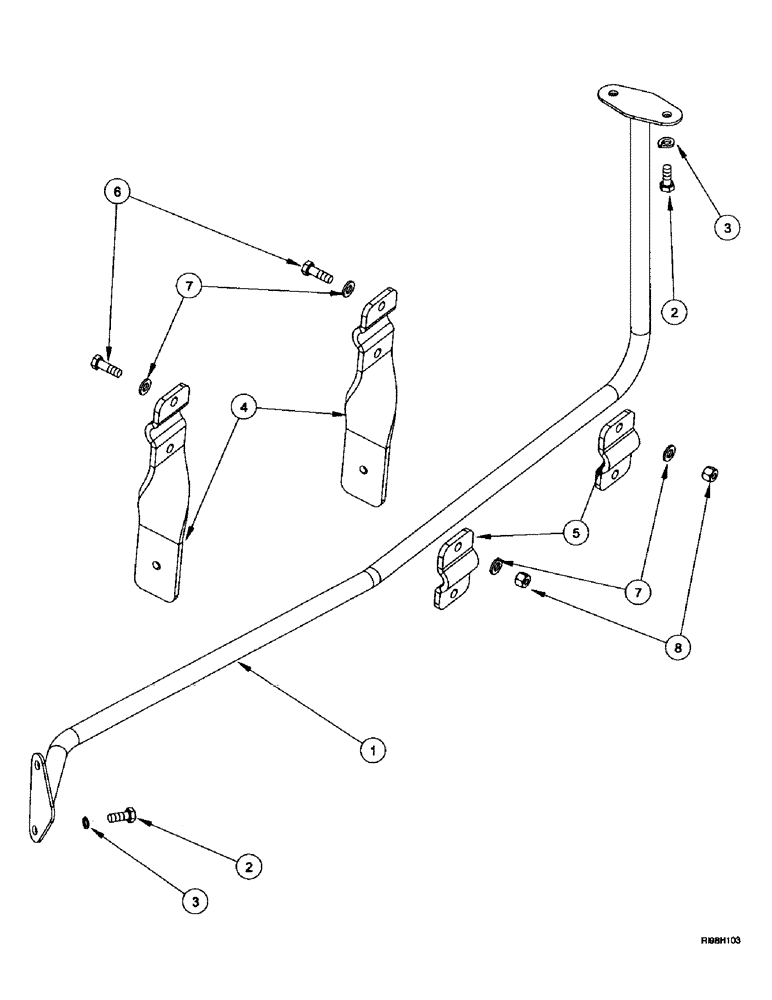 Схема запчастей Case IH MX270 - (9-082) - MONITOR MOUNTING (09) - CHASSIS/ATTACHMENTS