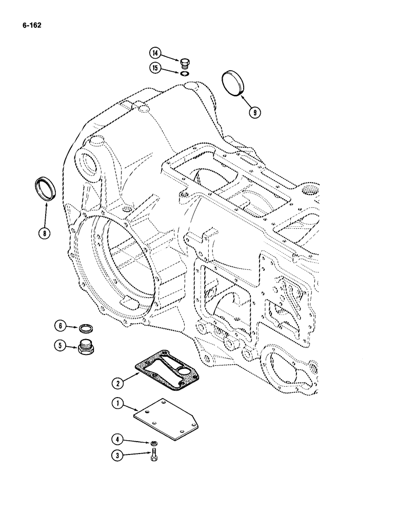 Схема запчастей Case IH 2094 - (6-162) - TRANSMISSION COVERS AND HARDWARE, TRACTORS WITHOUT HITCH (06) - POWER TRAIN