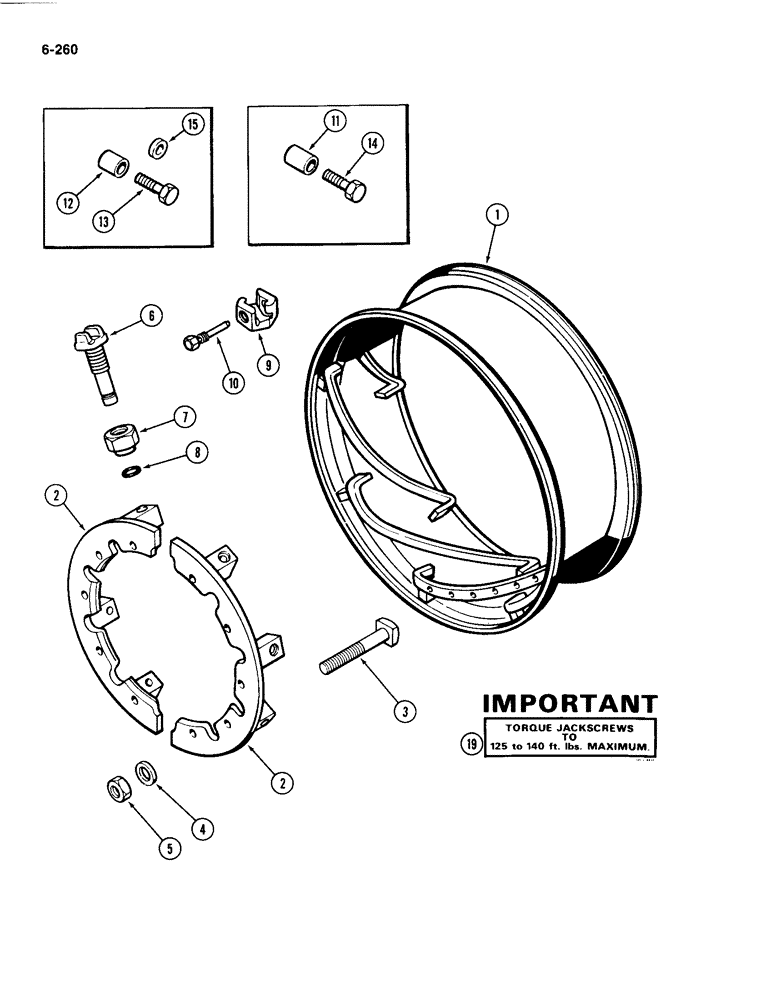 Схема запчастей Case IH 4494 - (6-260) - POWER ADJUSTABLE WHEEL AND CLAMPS (06) - POWER TRAIN