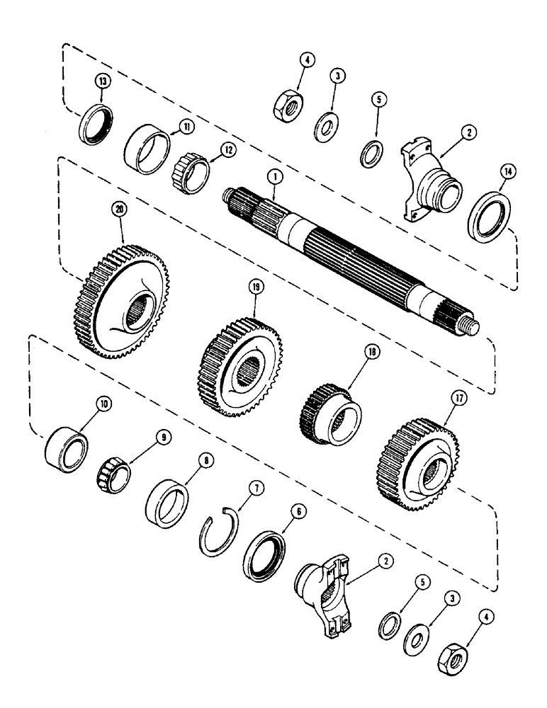 Схема запчастей Case IH 2870 - (202) - OUTPUT SHAFT (06) - POWER TRAIN