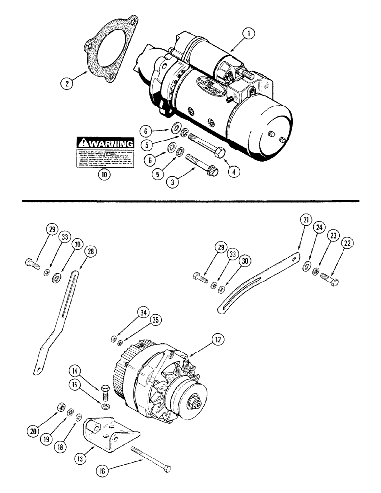 Схема запчастей Case IH 4694 - (4-086) - STARTER MOUNTING / ALTERNATOR MOUNTING (04) - ELECTRICAL SYSTEMS