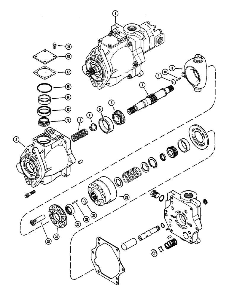 Схема запчастей Case IH 2390 - (8-258) - GEAR AND PISTON PUMP ASSEMBLY (08) - HYDRAULICS