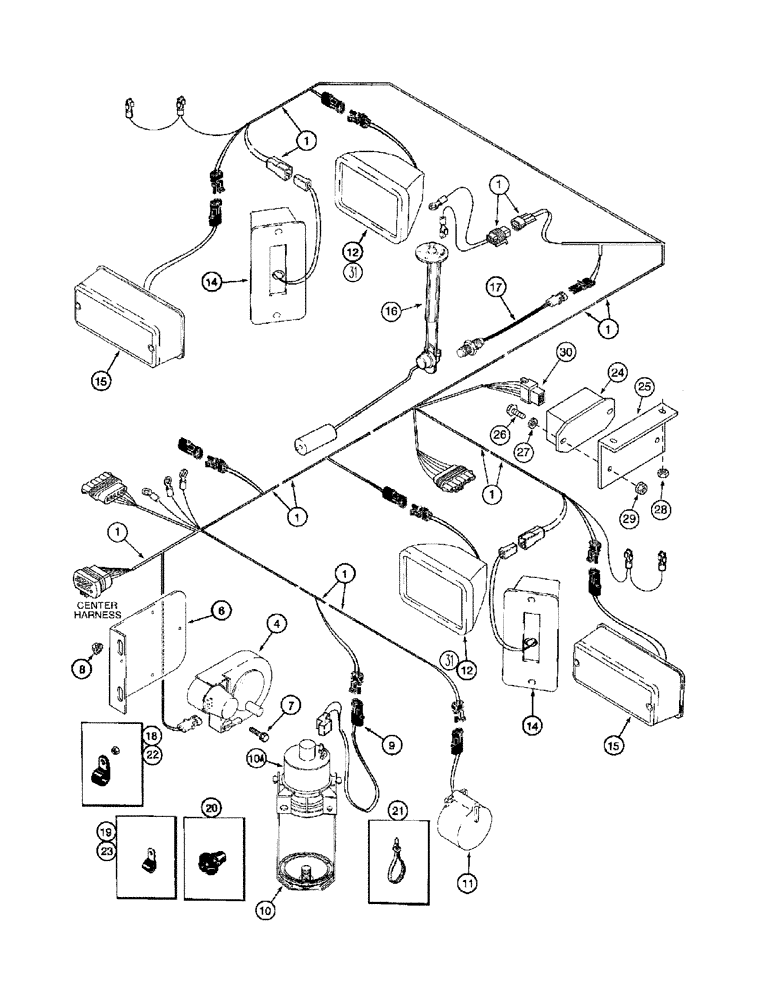 Схема запчастей Case IH 2344 - (04-18) - HARNESS, REAR - ASN JJC0174400 (06) - ELECTRICAL