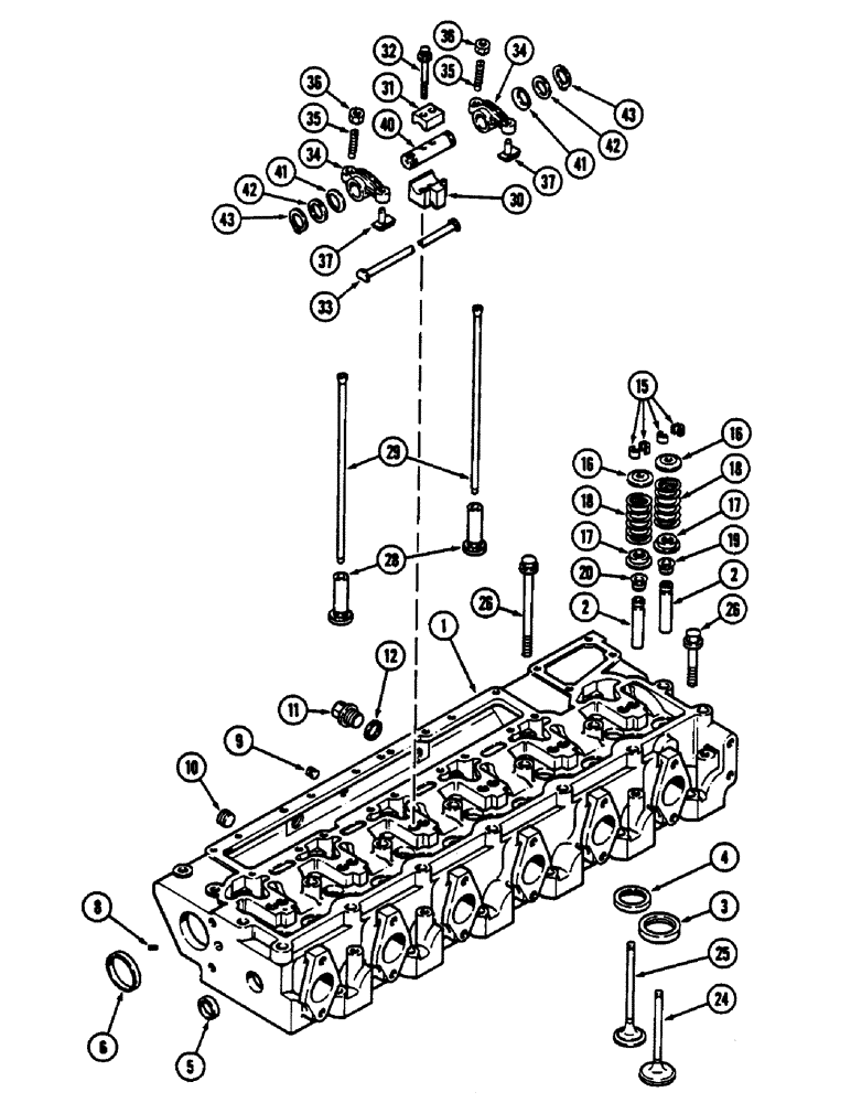 Схема запчастей Case IH 9130 - (04-16) - CYLINDER HEAD AND VALVE MECHANISM, 6TA-830 ENGINE (04) - Drive Train