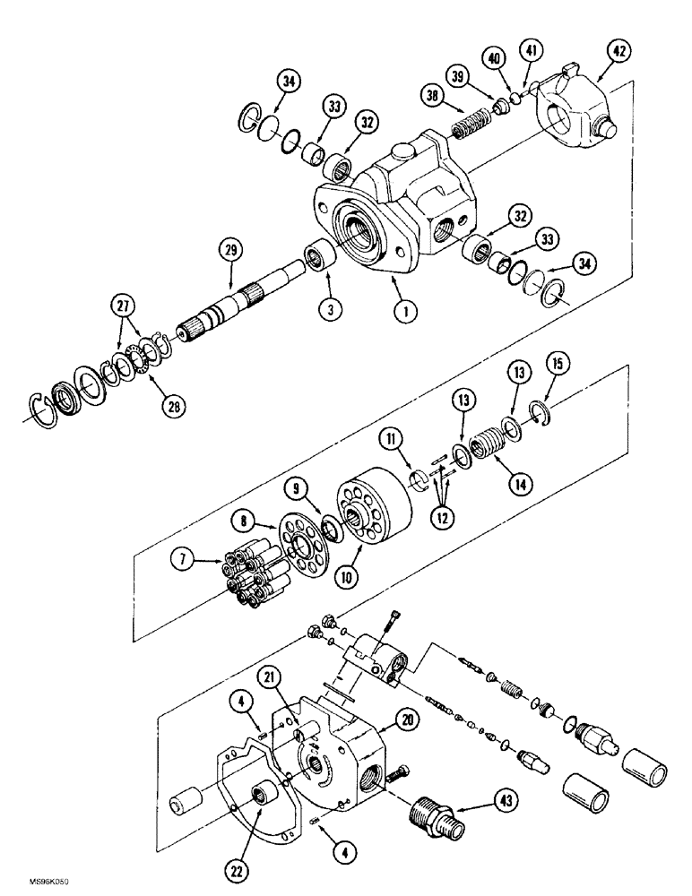 Схема запчастей Case IH 9370 QUADTRAC - (8-014) - HYDRAULIC PISTON PUMP ASSEMBLY (08) - HYDRAULICS