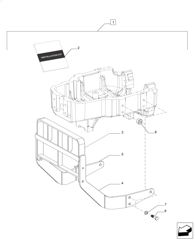 Схема запчастей Case IH FARMALL 140A - (88.100.90[05]) - DIA KIT GRILL-GUARD W/ARMS LH & RH (88) - ACCESSORIES