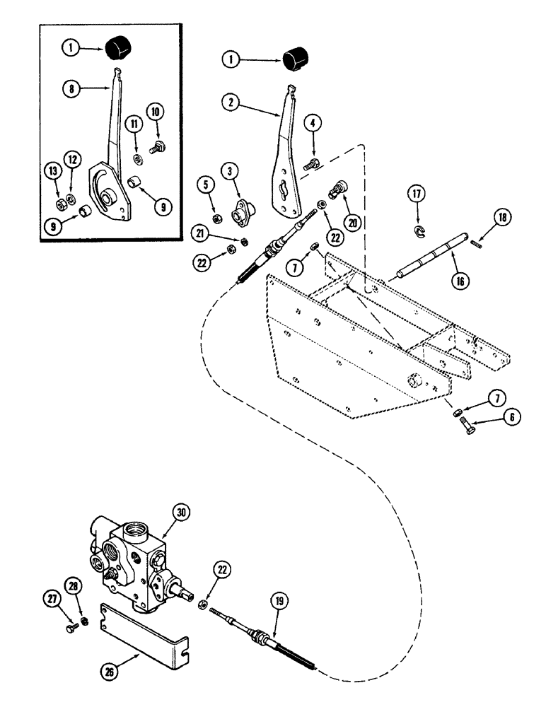 Схема запчастей Case IH 4890 - (6-232) - PTO CONTROL LINKAGE (06) - POWER TRAIN