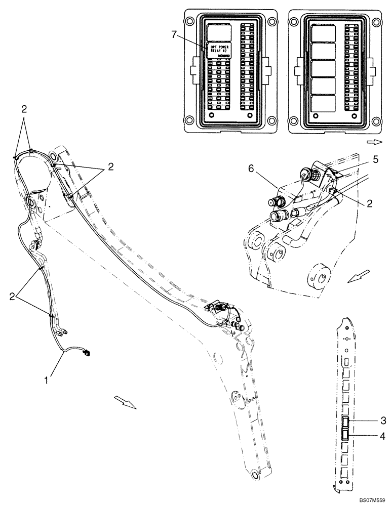 Схема запчастей Case IH 465 - (04-25) - ELECTRIC - FRONT AUXILIARY (04) - ELECTRICAL SYSTEMS