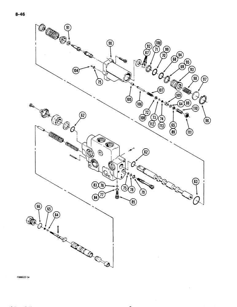 Схема запчастей Case IH 9110 - (8-46) - HYDRAULIC REMOTE VALVE SECTION, FIRST, SECOND, THIRD AND FOURTH WITH FLOAT, [CONT] (08) - HYDRAULICS